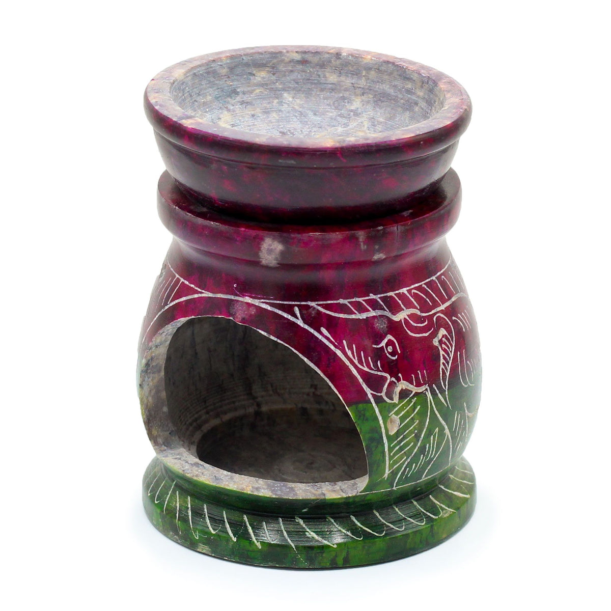 Om & Elephant Soapstone Oil Burner, Small 8cm