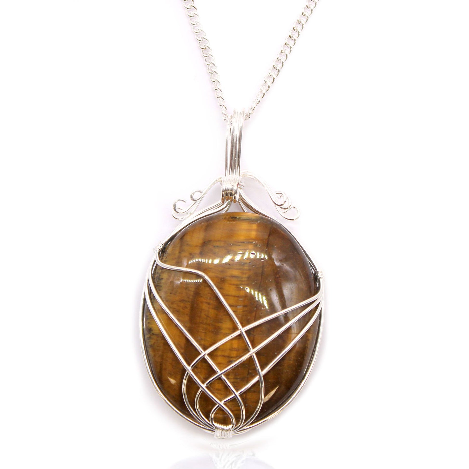 Swirl Wrapped Gemstone Necklace - Tiger Eye | Auro & Co