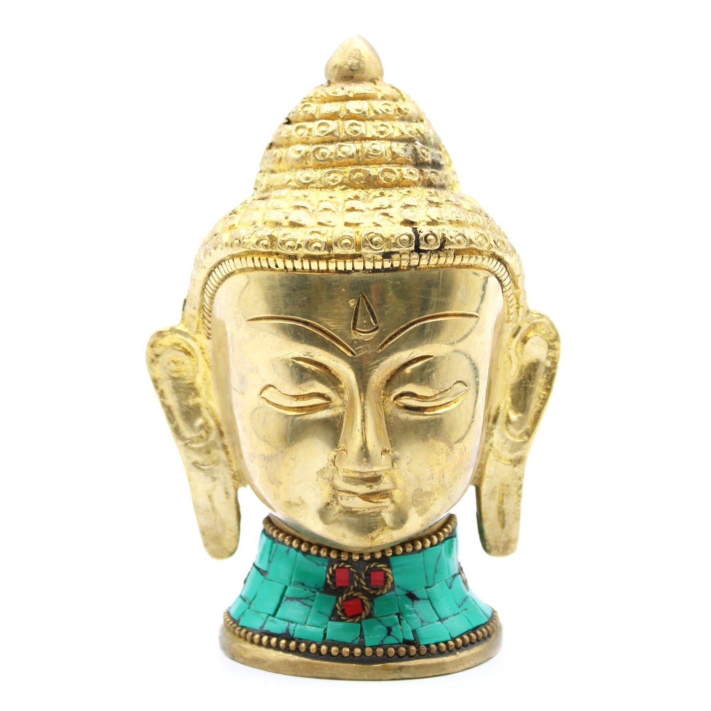Brass Buddha Head Sculpture
