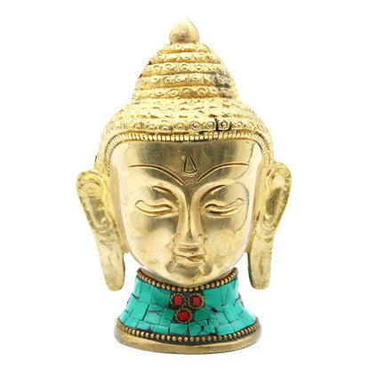 Brass Buddha Head Sculpture