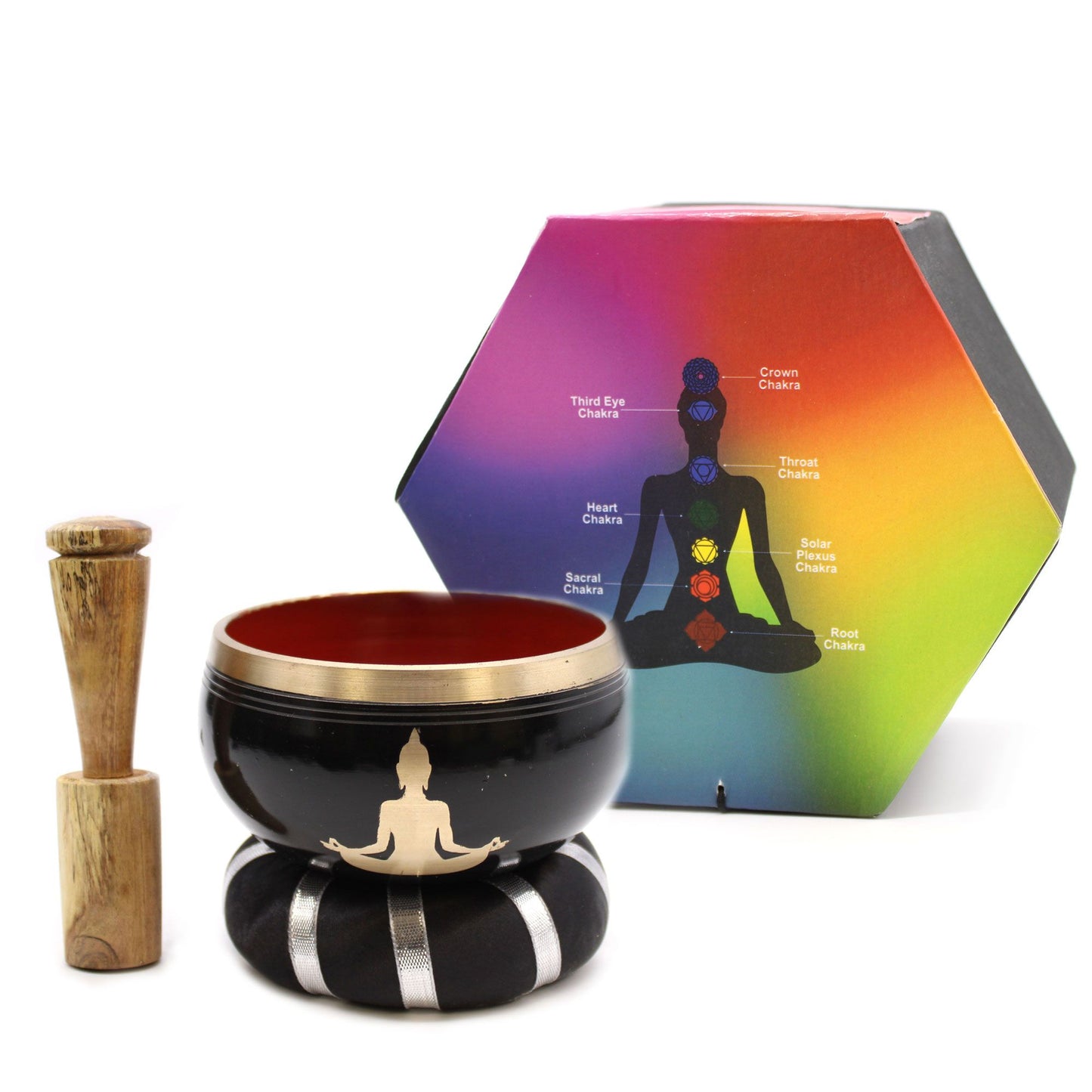Buddha Singing Bowl Set- Black/Orange 10.7cm – product image 6