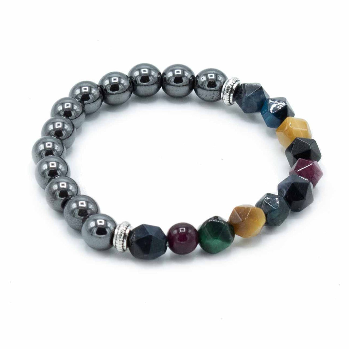 Faceted Gemstone Bracelet - Magnetic Rainbow – detail view