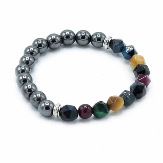 Faceted Gemstone Bracelet - Magnetic Rainbow – detail view