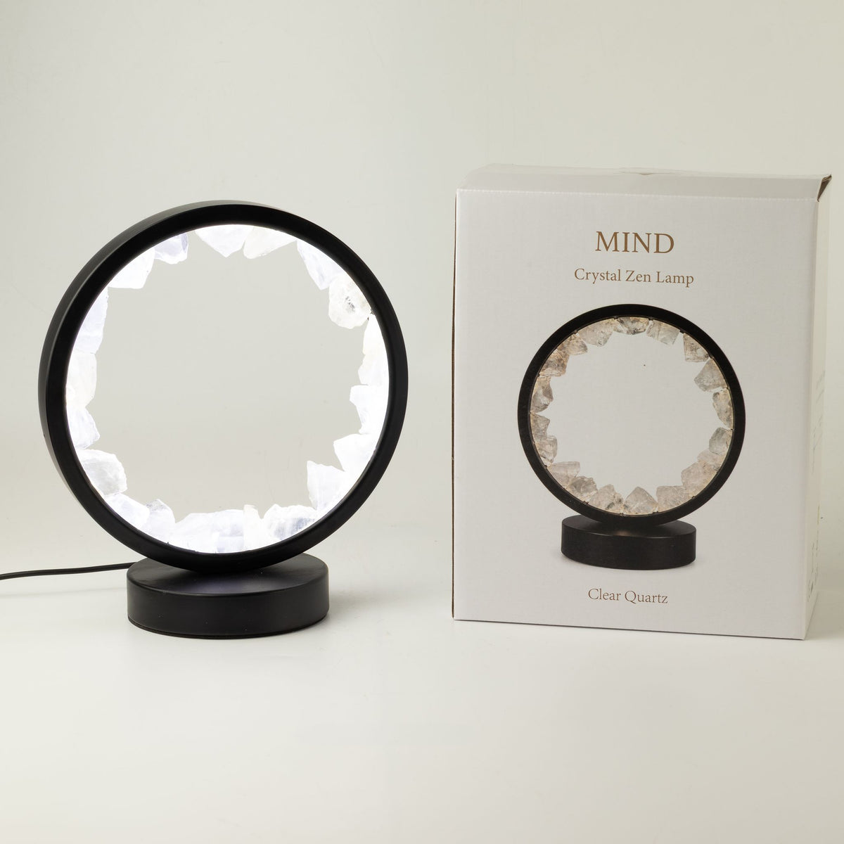 Zen Mind Clear Quartz Gemstone Halo Lamp