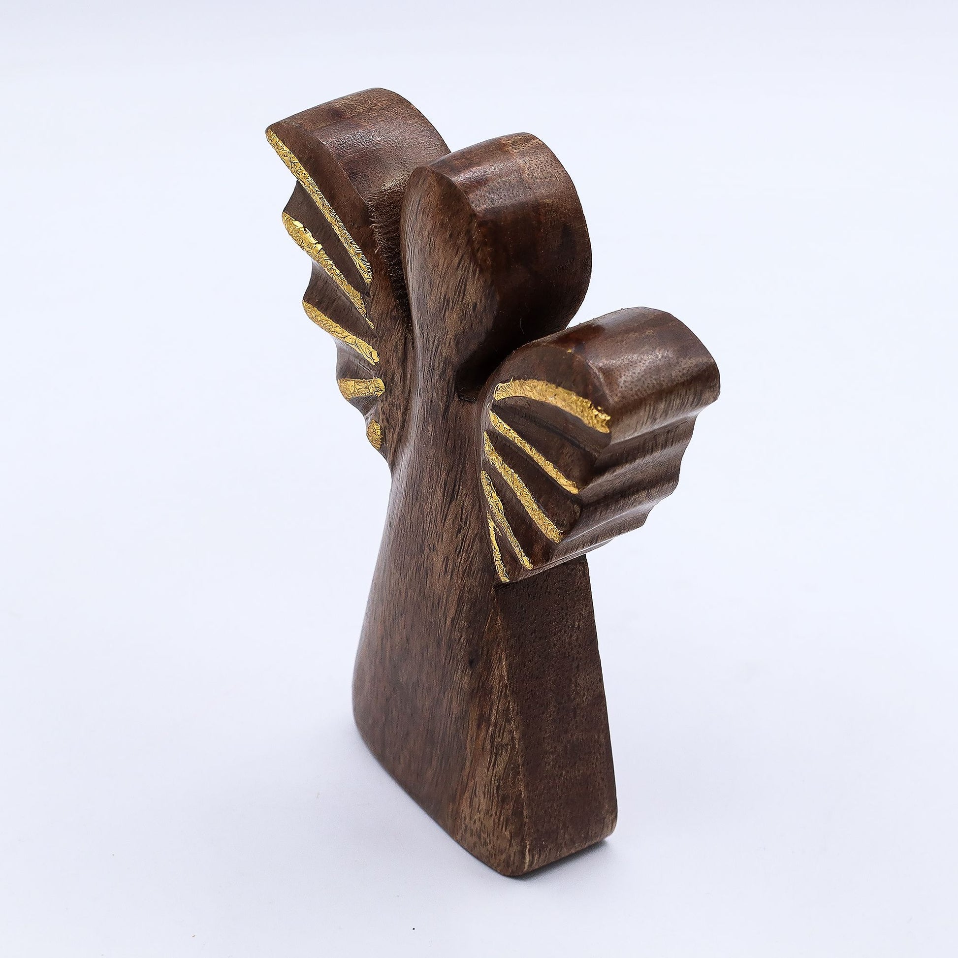 Medium Mango Wood Angel - Gold Decor – lifestyle shot