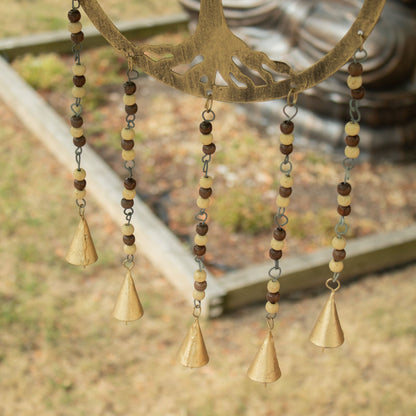 Tree of Life Brass Bell Chime with Glass Beads, Large