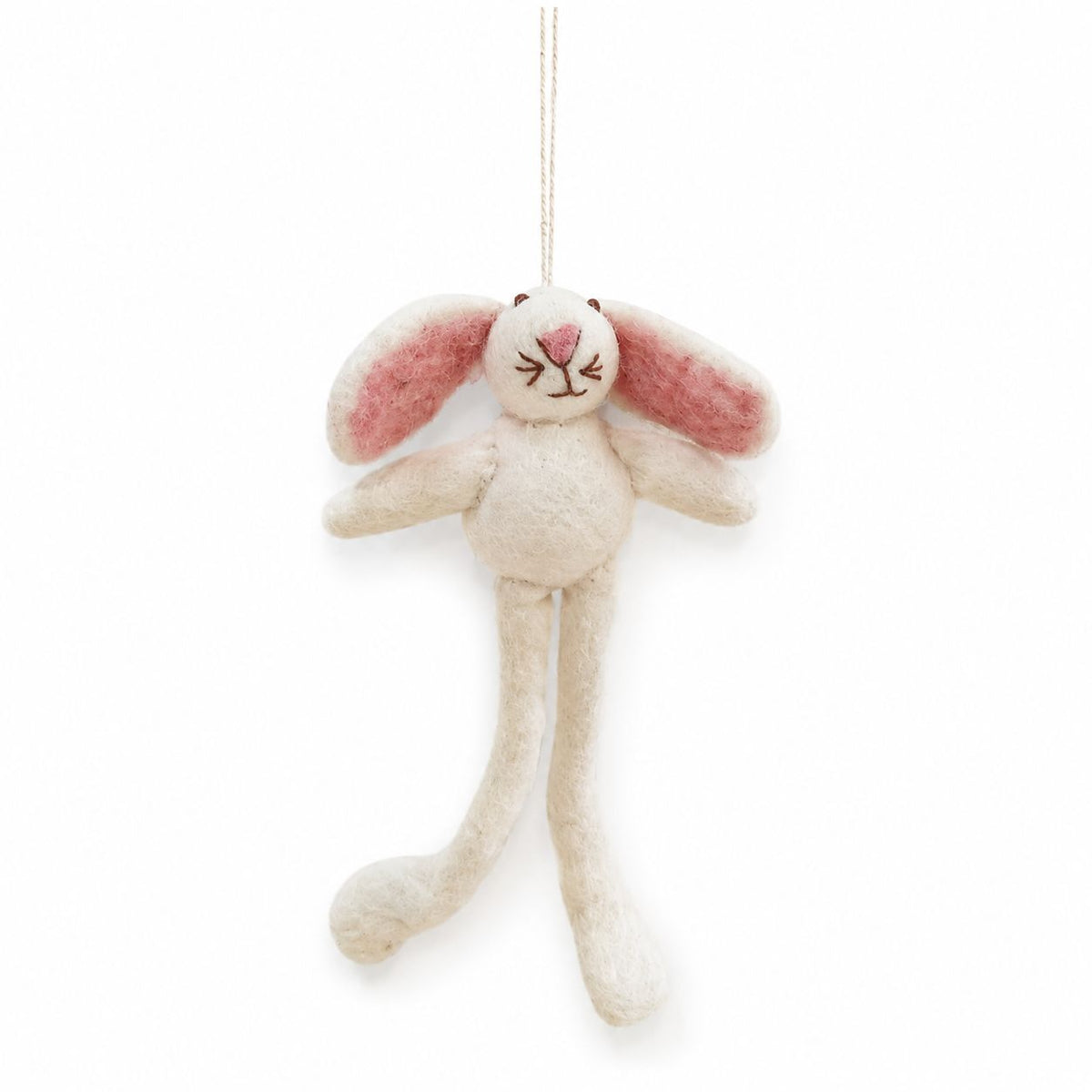 Felt Rabbit & Sheep Charms, Set of 8, Hanging Decorations & Bag Charms