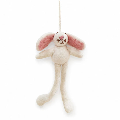 Felt Rabbit & Sheep Charms, Set of 8, Hanging Decorations & Bag Charms