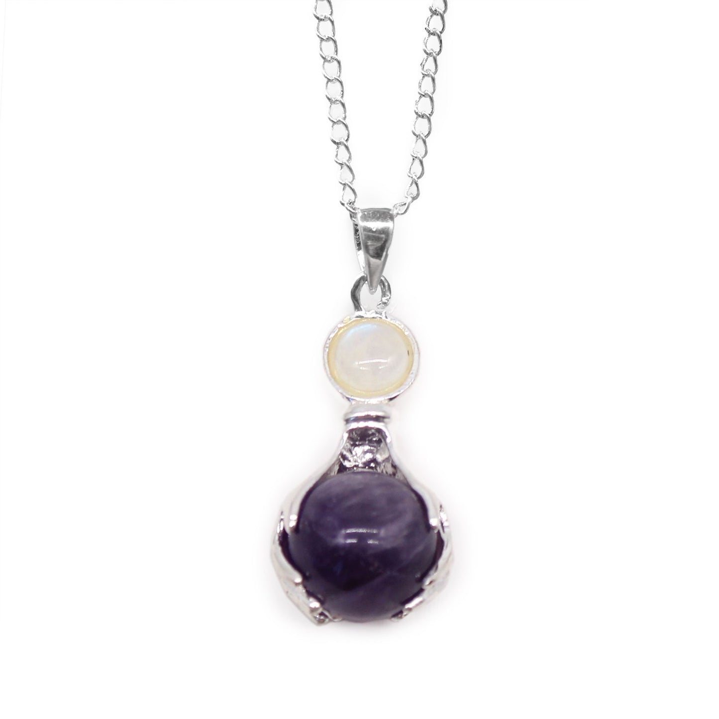 Gemstone Healing Hands Pendant - Amethyst | Auro & Co