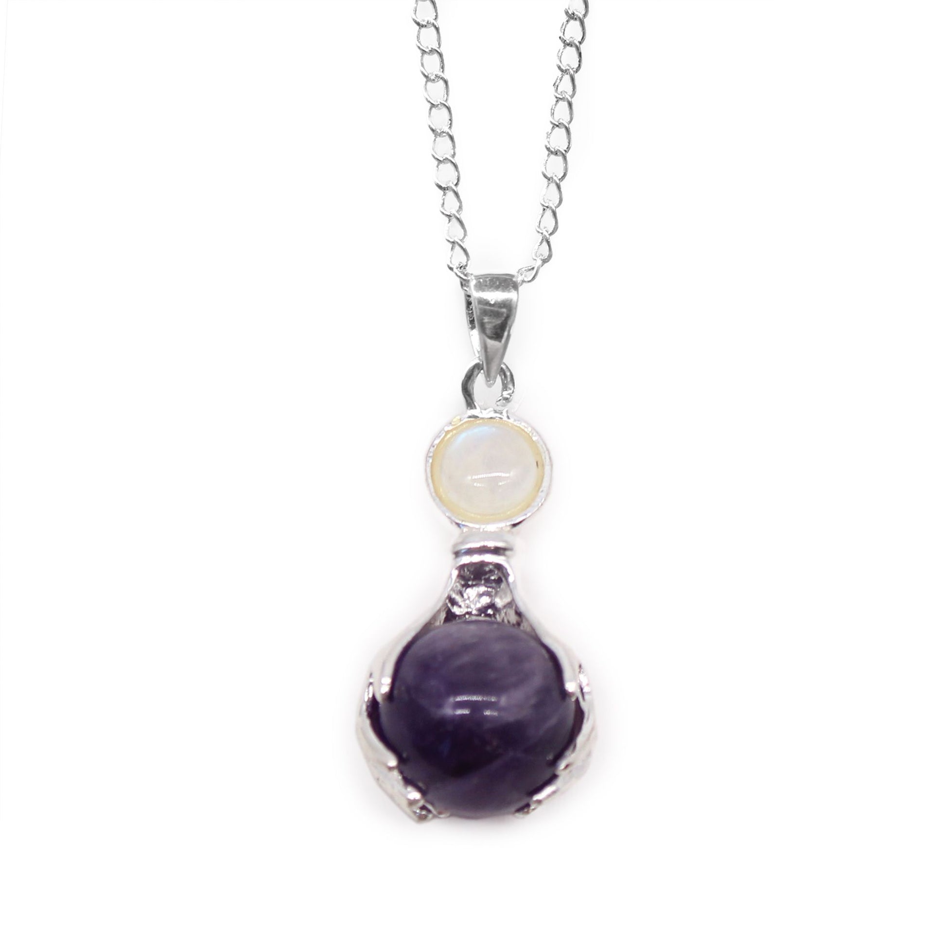 Gemstone Healing Hands Pendant - Amethyst | Auro & Co