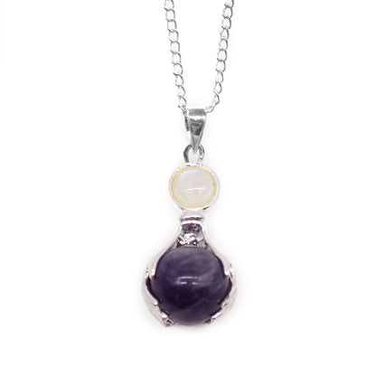 Gemstone Healing Hands Pendant - Amethyst | Auro & Co