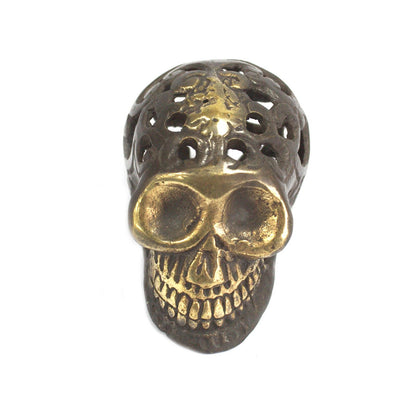 Vintage Brass Skull Ornament, Small