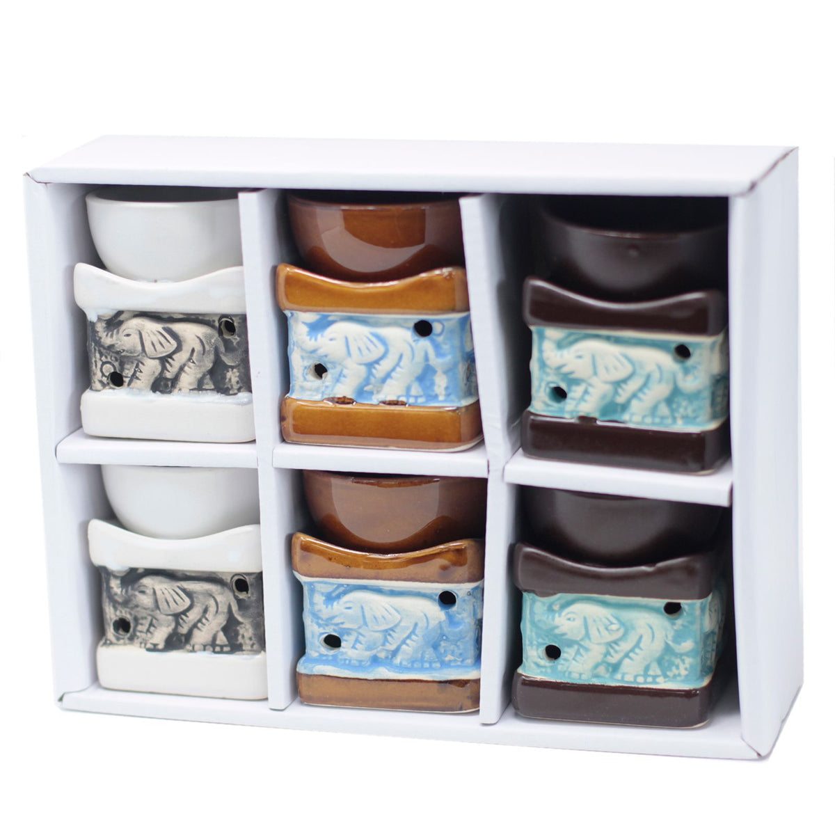 Classic Elephant Ceramic Oil Burner, Assorted Colours, 6cm