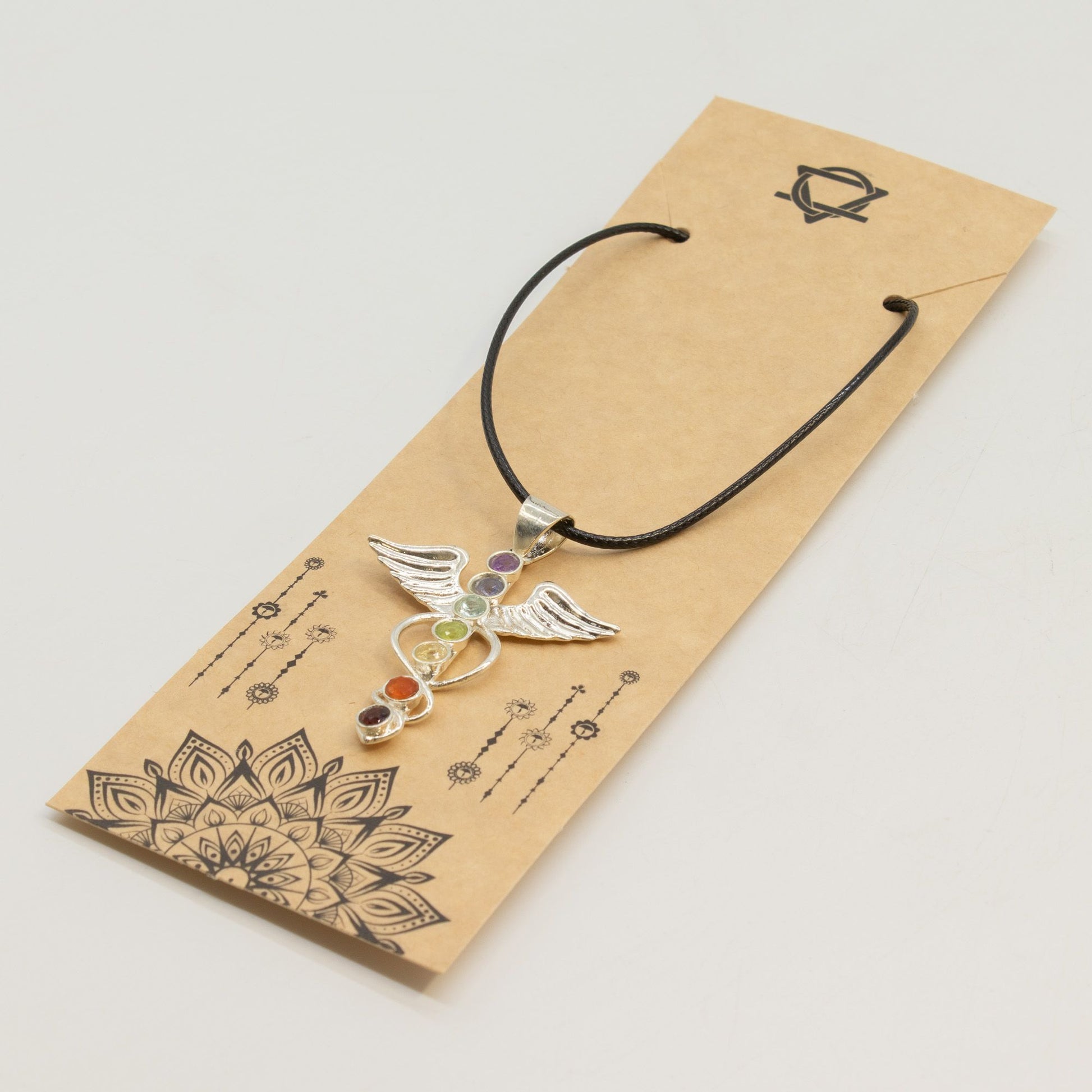 Indian Devotional Pendant - Silver Plated (45cm Cord)- Angel Chakra – product image 5