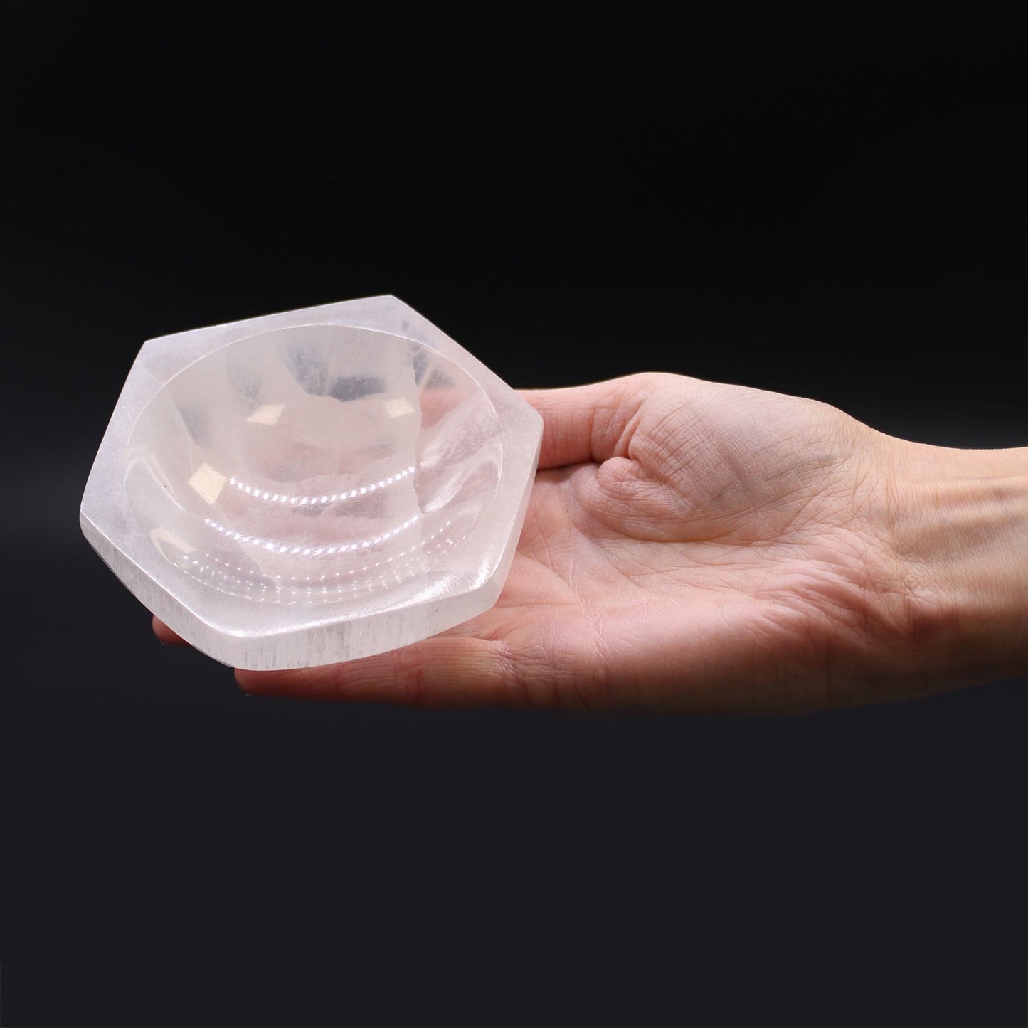 Selenite Hex Bowl - 10cm – packaging