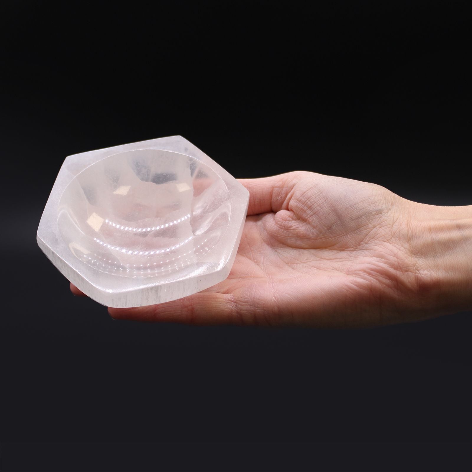 Selenite Hex Bowl - 10cm – packaging