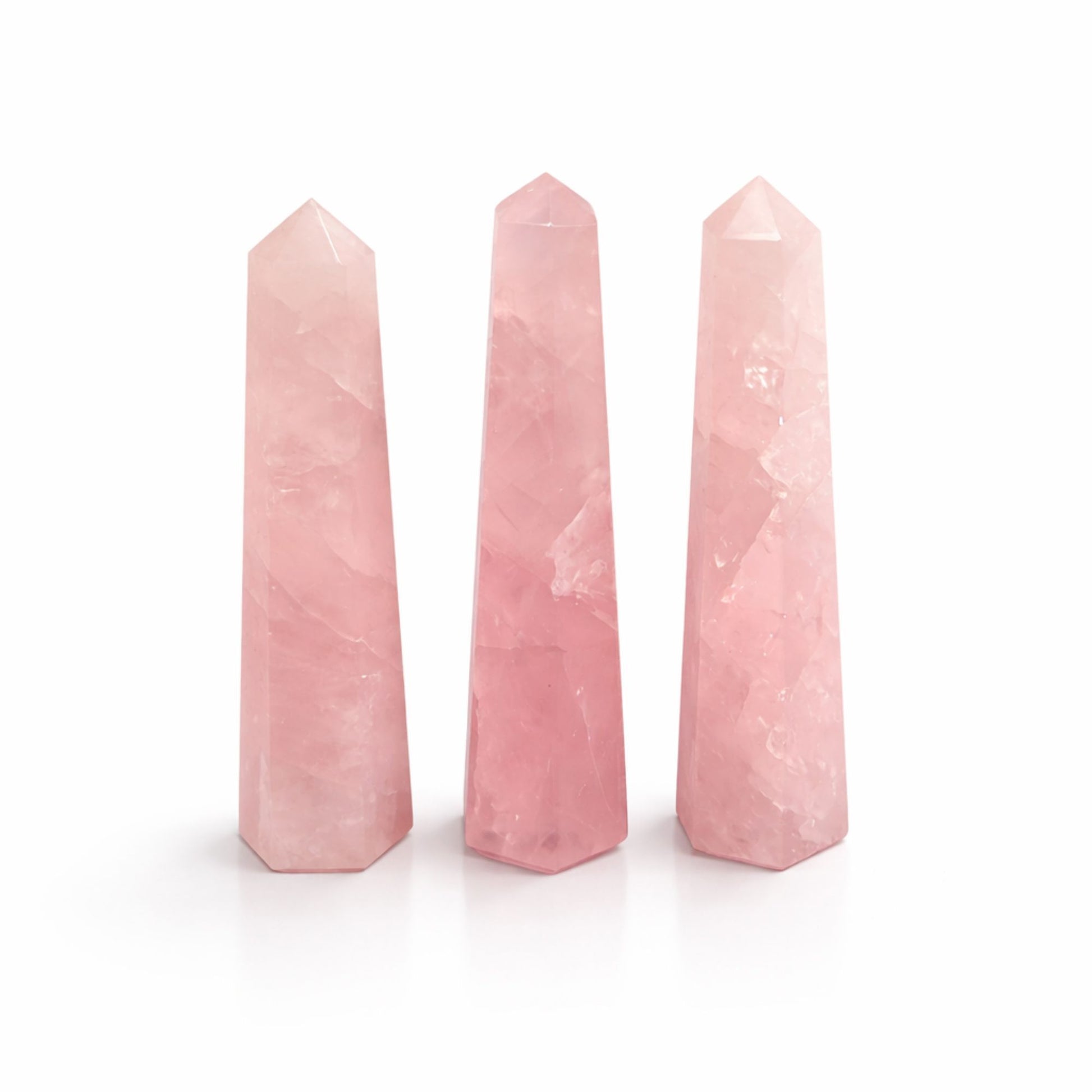 Gemstone Six Face Obelisk Point approx 11cm  - Rose Quartz | Auro & Co
