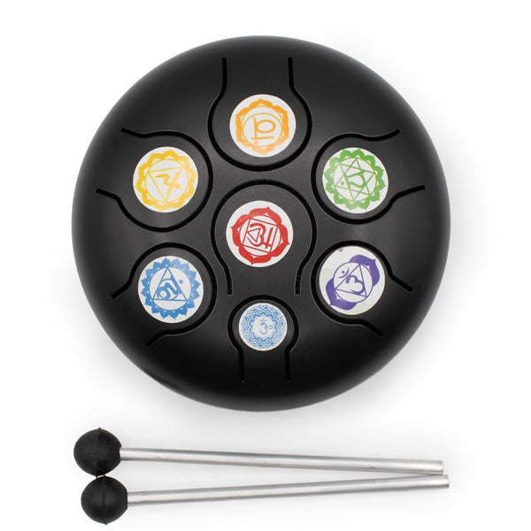 Low Med Hapi Drum Black Chakra- 14x7cm | Auro & Co