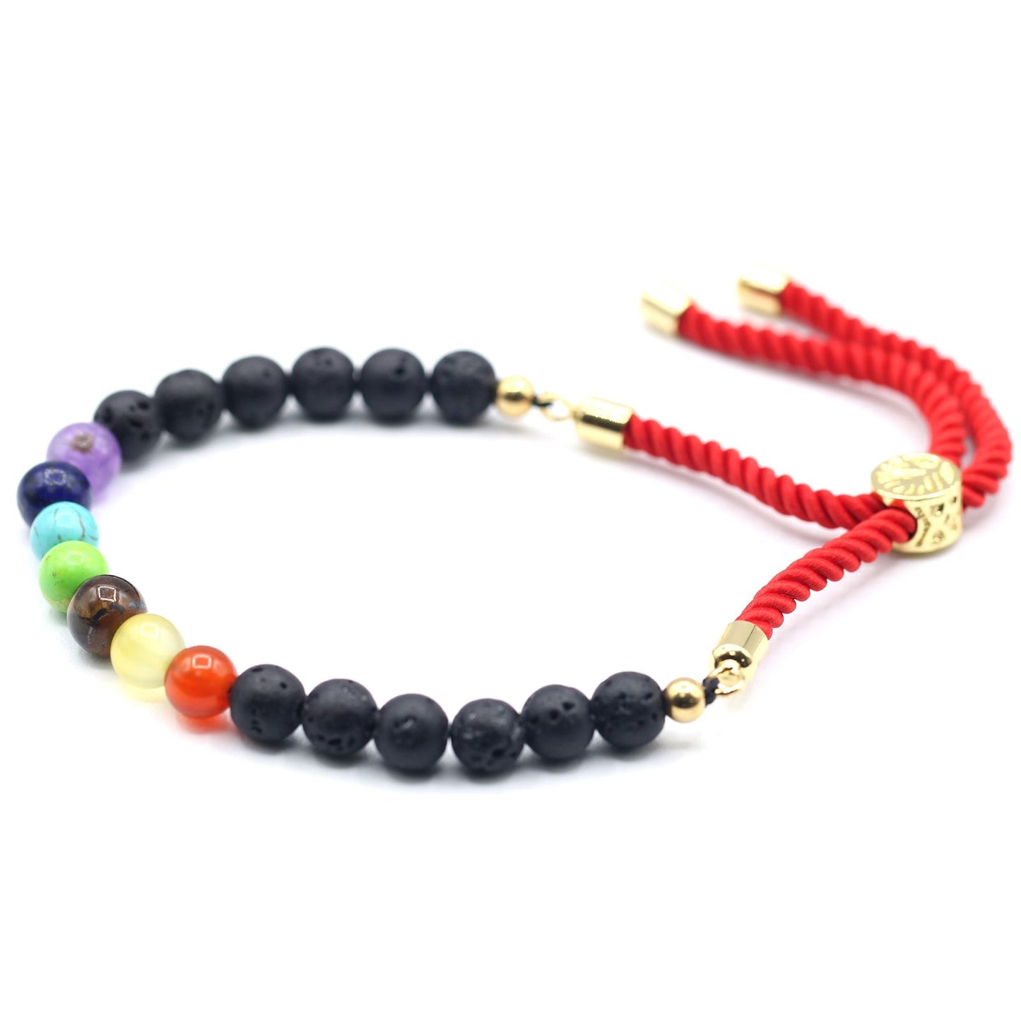 18K Gold Plated Gemstone Royal String Bracelet - Lava Stone Chakra | Auro & Co