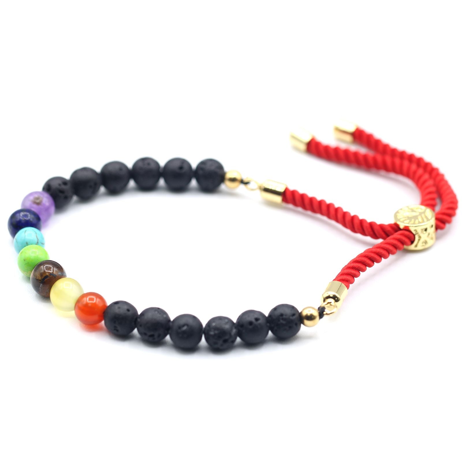 18K Gold Plated Gemstone Royal String Bracelet - Lava Stone Chakra | Auro & Co