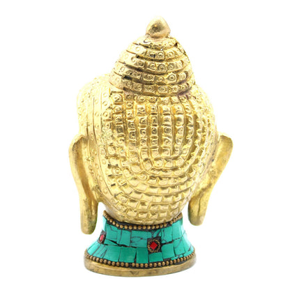 Brass Buddha Head Sculpture