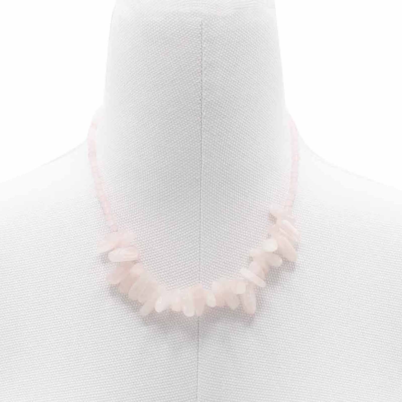 Longstone Gem Necklace - Rose Quartz | Auro & Co