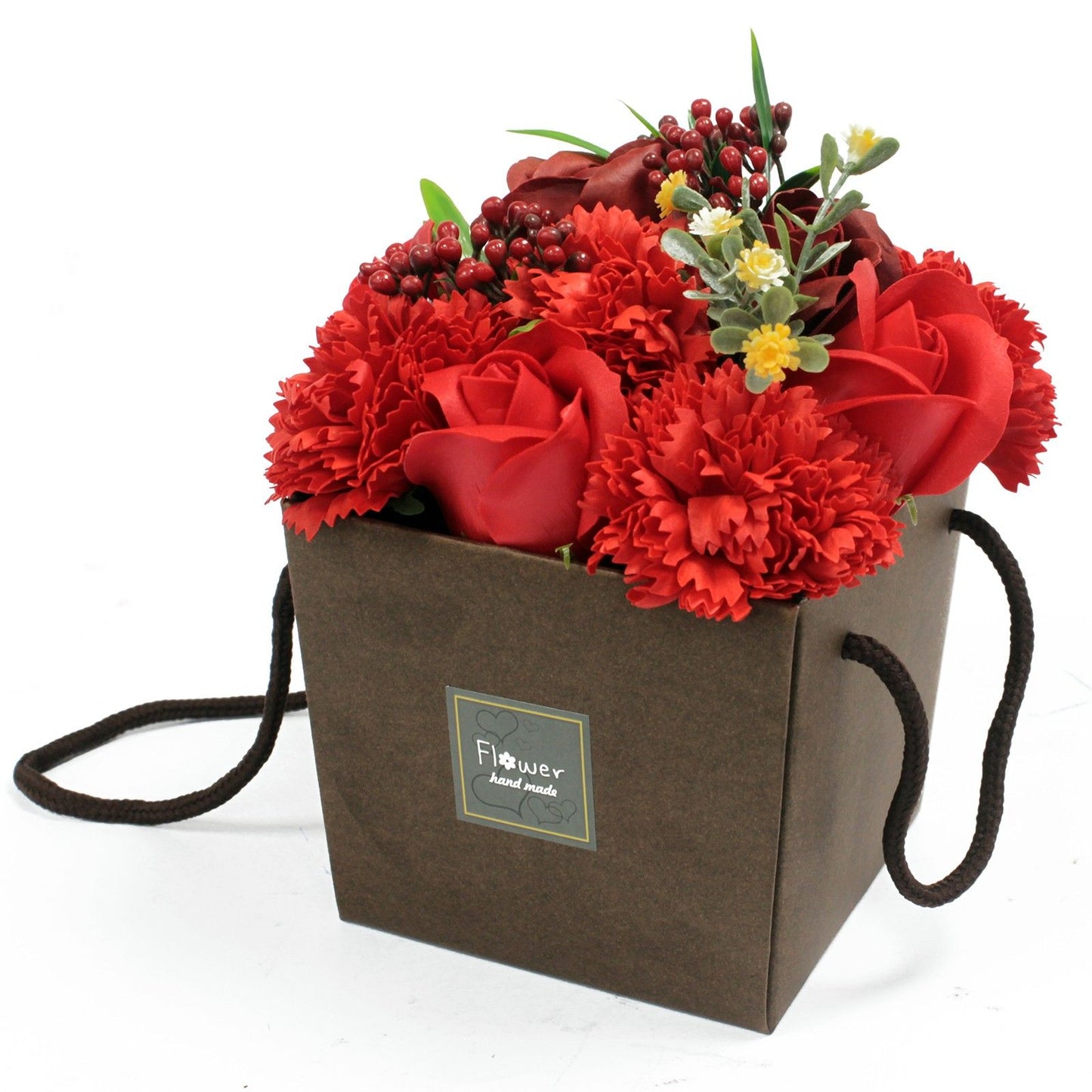 Soap Flower Bouquet - Red Rose & Carnation | Auro & Co