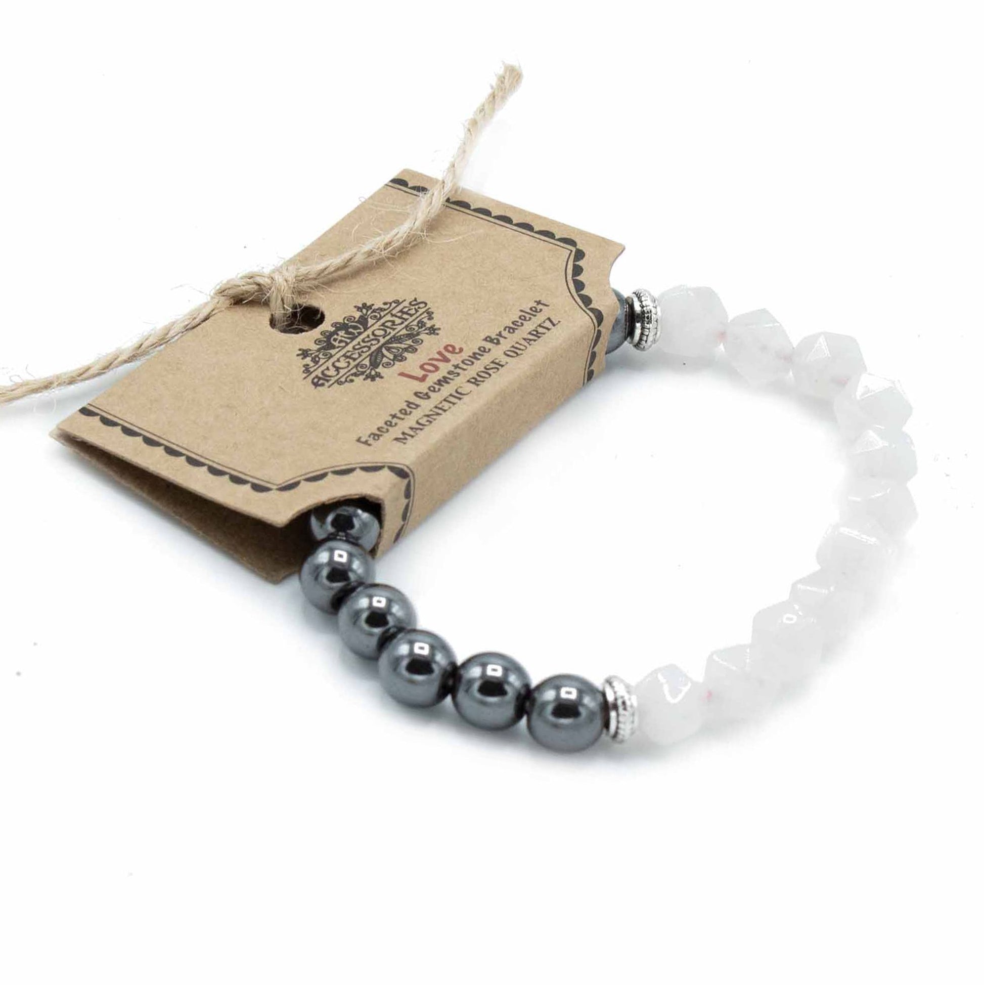 Faceted Gemstone Bracelet - Magnetc Rose Quatz | Auro & Co
