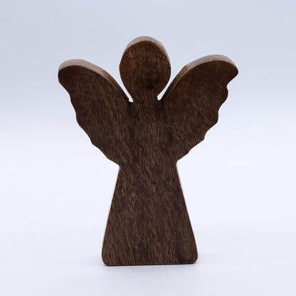 Medium Mango Wood Angel - Gold Decor – product image 7