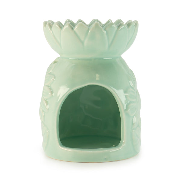 Ceramic Sunflower Oil Burner - Pastel Green | Auro & Co
