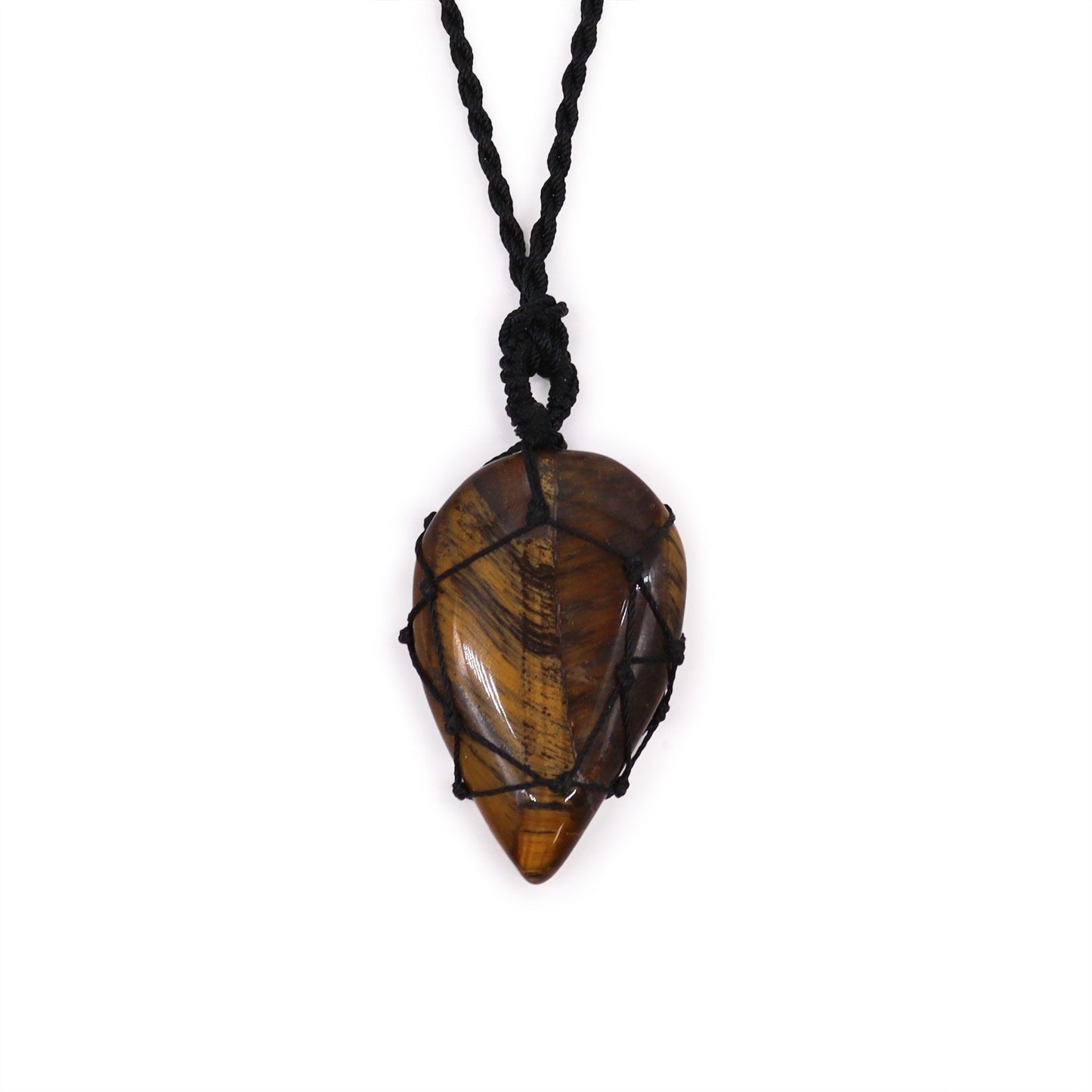 Laced Gemstone Teardrop Pendant - Tigereye | Auro & Co