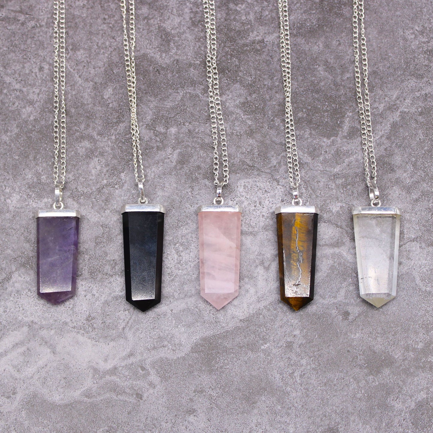 Gemstone Flat Pencil Pendant - Amethyst – product image 6