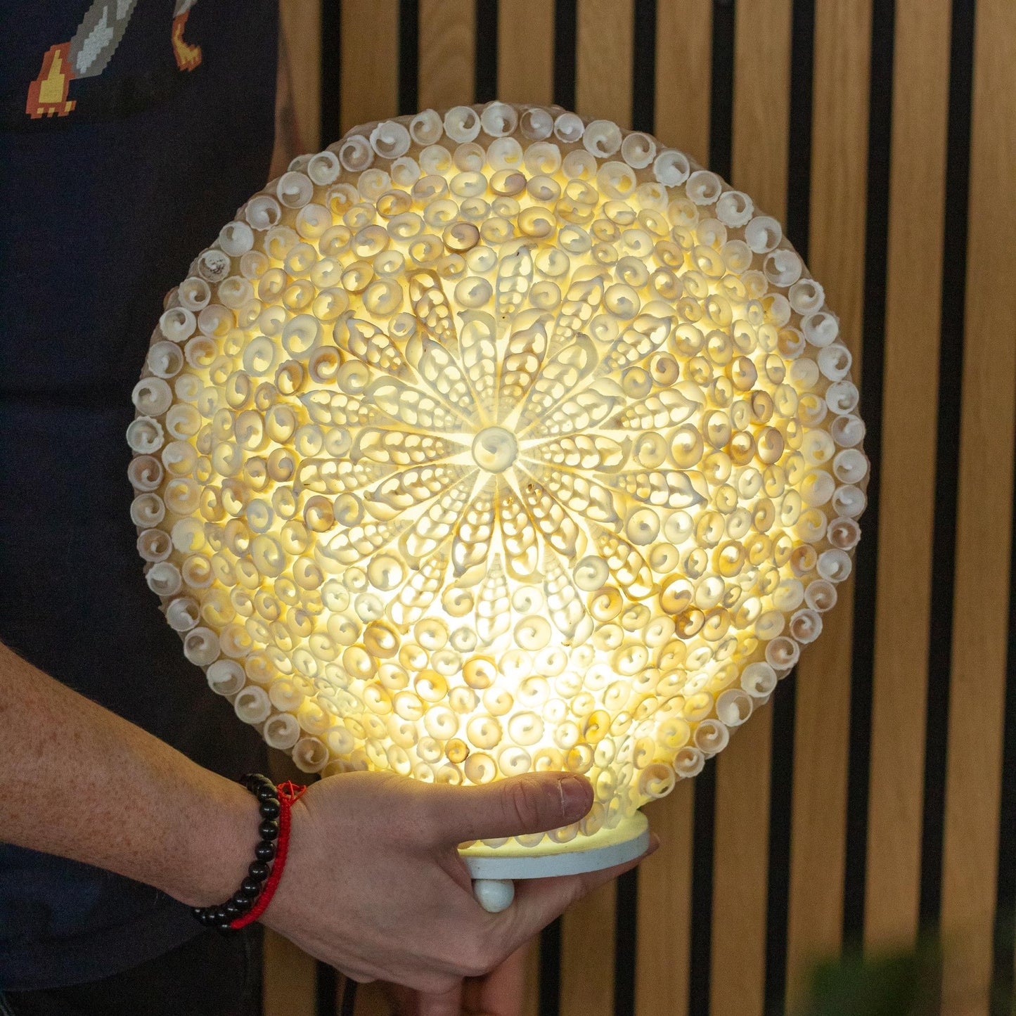 Coastal Glow Cut-Art Shell Lamp – Large Round (30cm) – lifestyle shot