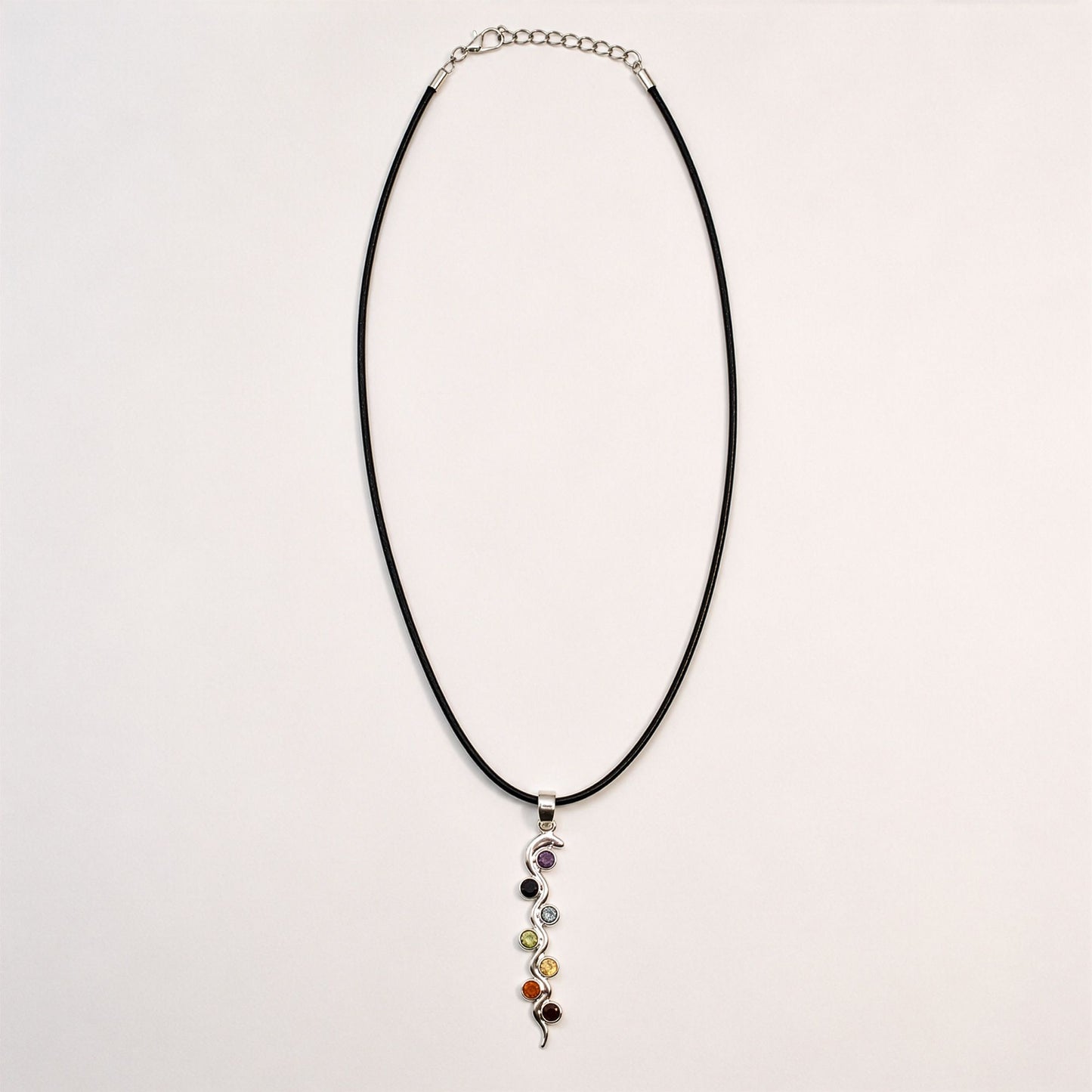 Indian Devotional Pendant - Silver Plated (45cm Cord)- Snake Chakra | Auro & Co