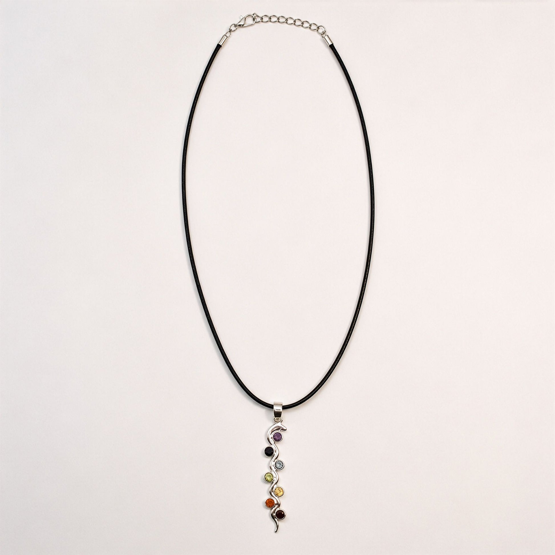 Indian Devotional Pendant - Silver Plated (45cm Cord)- Snake Chakra | Auro & Co