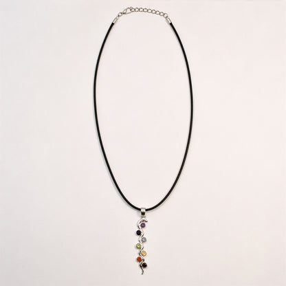 Indian Devotional Pendant - Silver Plated (45cm Cord)- Snake Chakra | Auro & Co