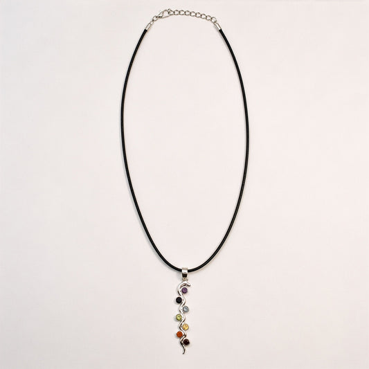 Indian Devotional Pendant - Silver Plated (45cm Cord)- Snake Chakra | Auro & Co