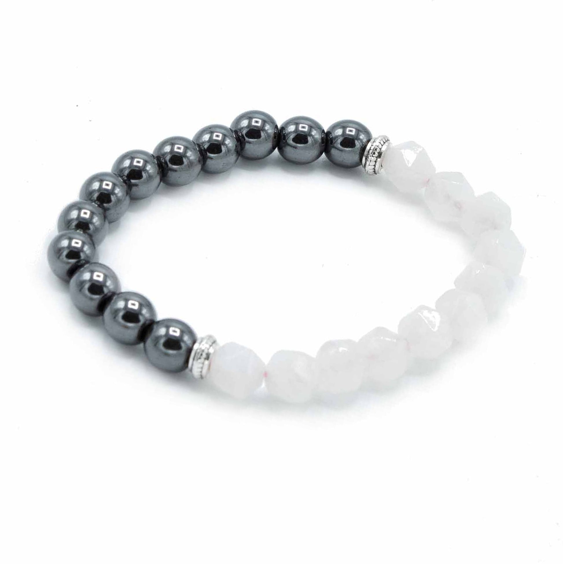 Faceted Gemstone Bracelet - Magnetc Rose Quatz – detail view