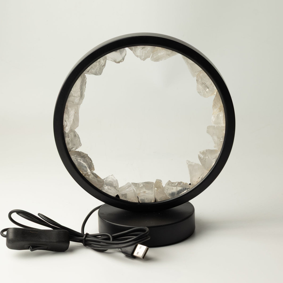 Zen Mind Clear Quartz Gemstone Halo Lamp
