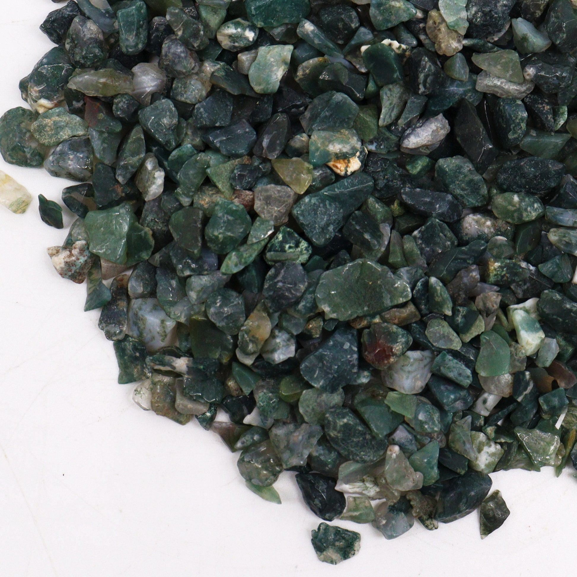 Moss Agate Gemstone Chips Bulk - 1KG – detail view