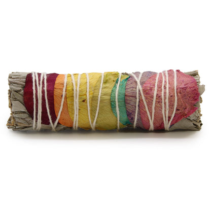 Smudge Stick - 7 Chakras Rose Petals Sage 10 cm (Chakra) | Auro & Co
