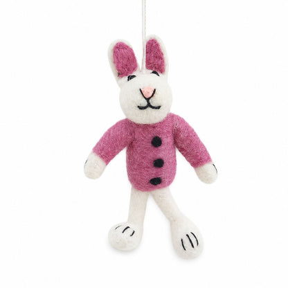 Felt Rabbit & Sheep Charms, Set of 8, Hanging Decorations & Bag Charms