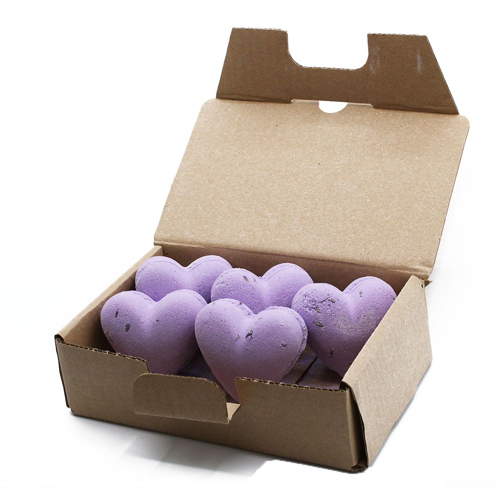Love Heart Bath Bomb 70g - French Lavender – lifestyle shot