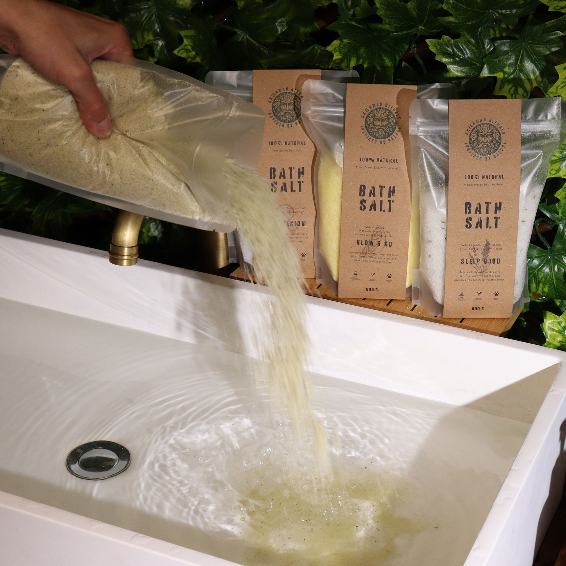 Greenman Rituals Menthol Aromatherapy Epsom Bath Salt – Recovery – detail view