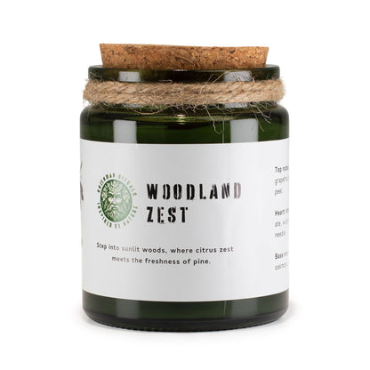 Greenman Woodwick Soy Candle - Woodland Zest | Auro & Co