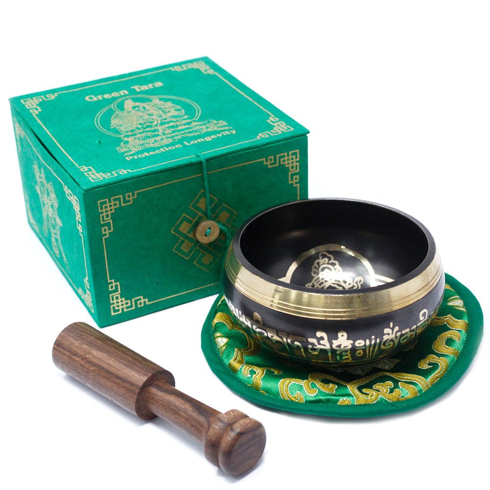 Green Tara Singing Bowl Set 10cm (min 380gm) | Auro & Co