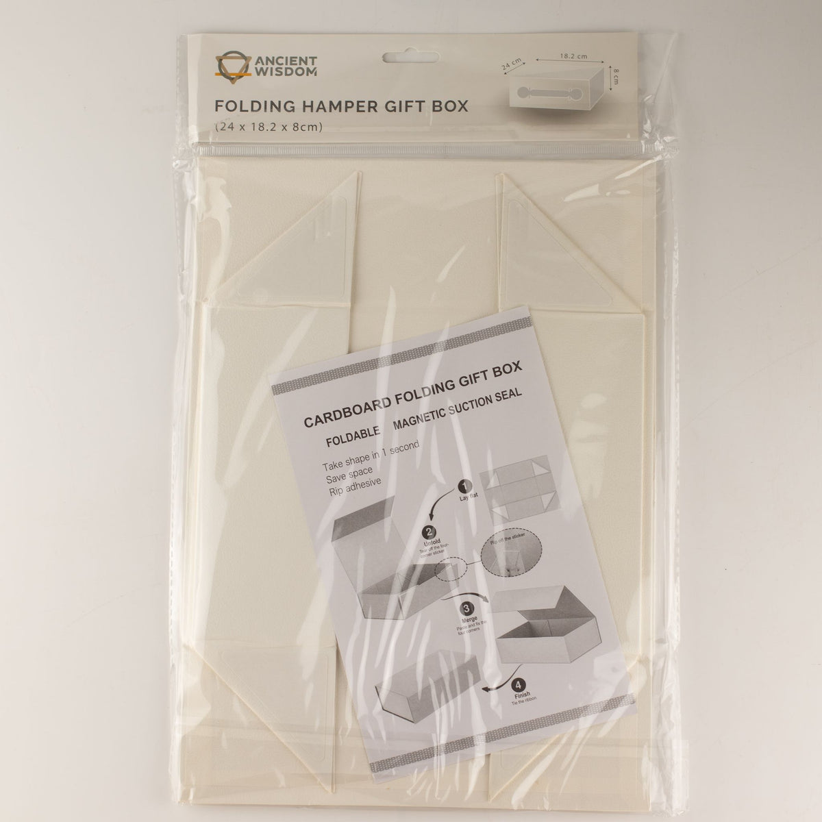 Flat Pack Gift Box - Medium Hamper (24x18.2x8cm) - White