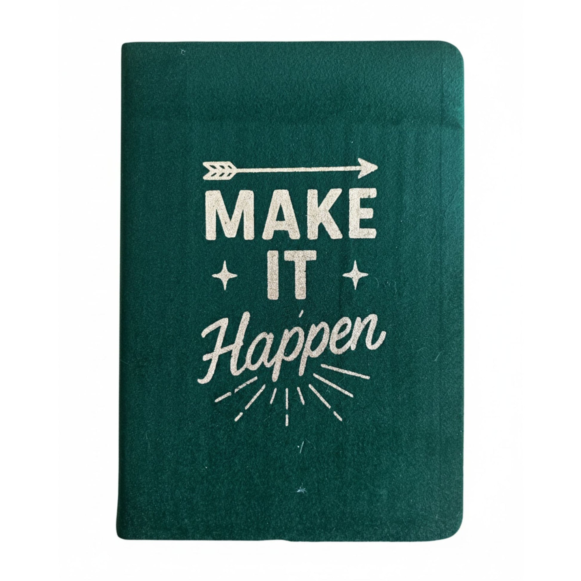 Dark Green Velvet Notebook - 80 pages - Make It Happen | Auro & Co