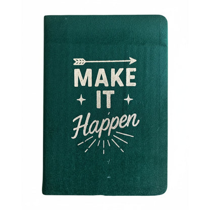 Dark Green Velvet Notebook - 80 pages - Make It Happen | Auro & Co