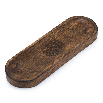 Mandala Mango Wood Incense Tray, 30x10cm